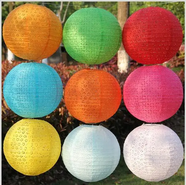 10/15/20/25/30/35/40cm Chinese Hollow Paper Lanterns Round Paper Balls Lamp Wedding Christmas Halloween Party Lampion Decoration
