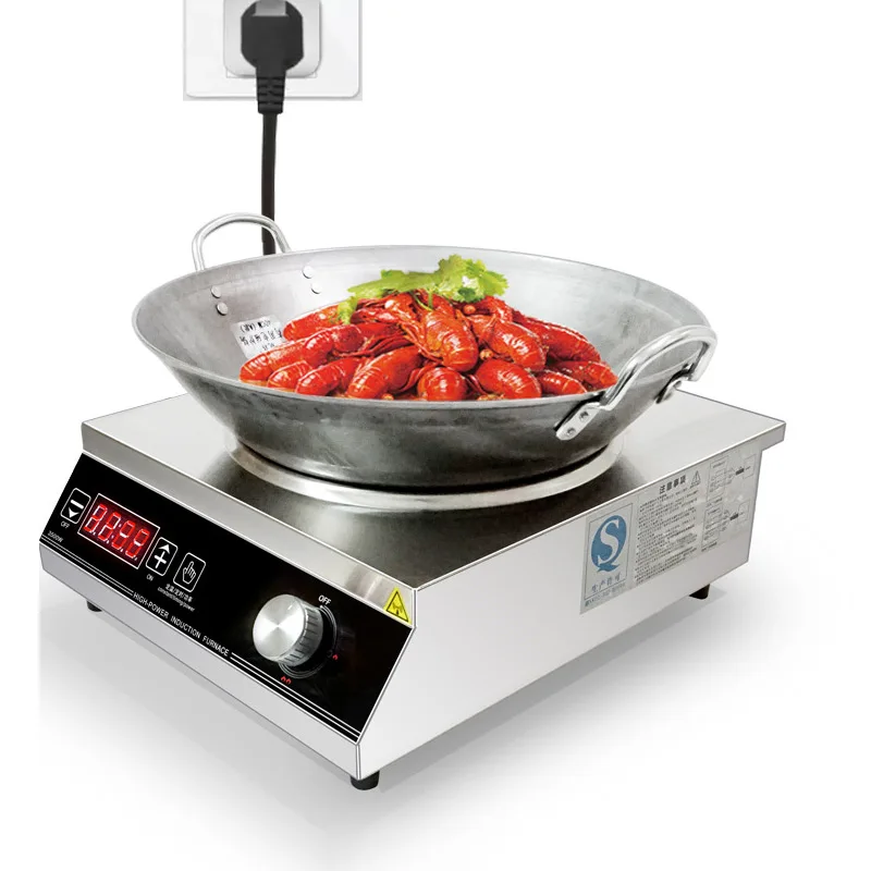 Commercial Induction Cooker 3.5kw Battery Stove 3500w High Power Stir-fried Hotel Restaurant Black Micro Crystal Panel