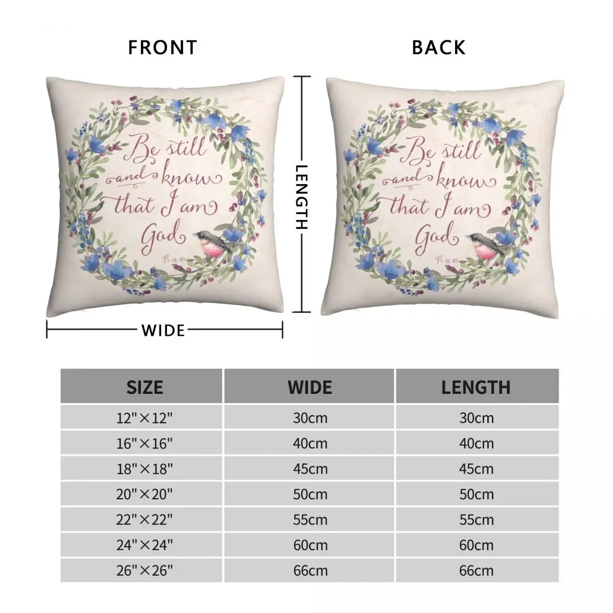 Be Still And Know Psalm Square Pillowcase Polyester Linen Velvet Pattern Zip Decor Pillow Case Sofa Cushion Cover