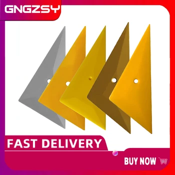 Triângulo prateado raspador de canto de vinil reparação papel de parede adesivo de carro janela matiz rodo amarelo ir ferramentas de canto a73 a48 a05