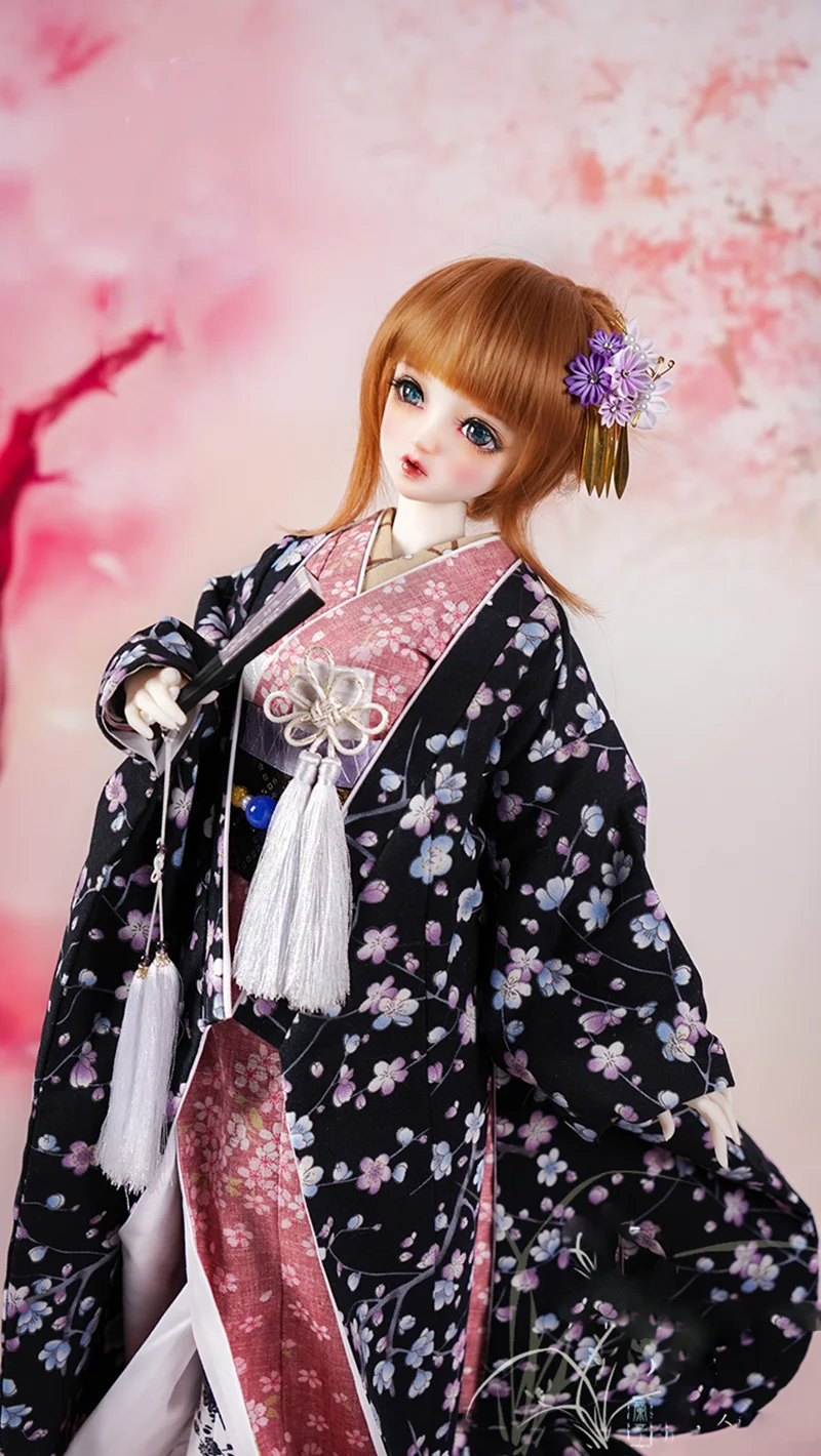 1/4 1/3 BJD Clothes Japanese Ancient Costume Kimono Hanfu Outfit for BJD/SD MSD Girl ID72 80cm Strong Uncle Doll Accessories 186