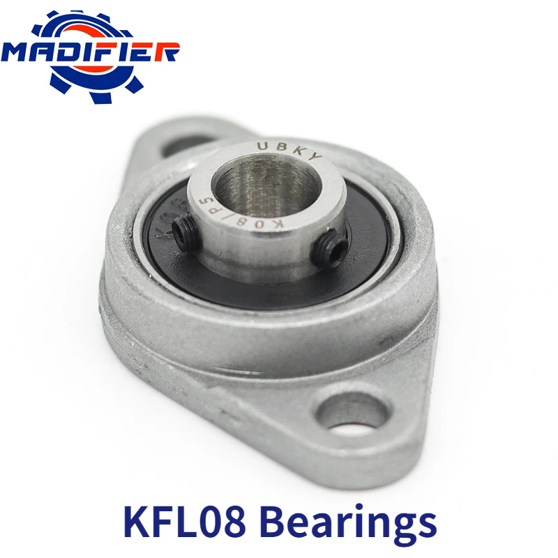 1pcs KFL08 K08 FL08 KP08 Zinc Alloy 8mm Bore Diameter Ball Bearing Pillow Block Mounted Support 3D Printer Accessories