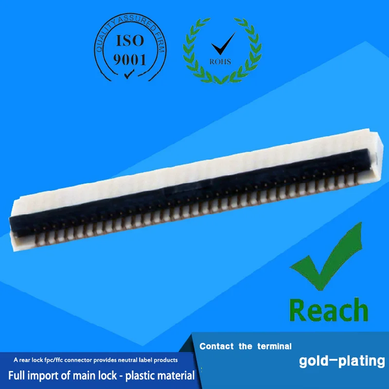 100PCS/LOT FPC Connector 1.0MM 0.5 Thick Rear Lock Up And Down Contact 4P、6P、8P、9P、10P、12P、14P、16P、18P、20P、22P、24P、