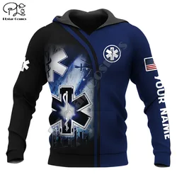 PLstar Cosmos EMS Emergency Medical Service 3D Printed Hoodies Sweatshirts Zip Hooded For Men/Women Casual Streetwear Style-E01