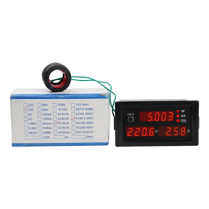 DL69-2048 Power Consumption Meter  AC Voltmeter Ammeter Voltage Current Meter AC200-450V  CT outside electrical VA meter