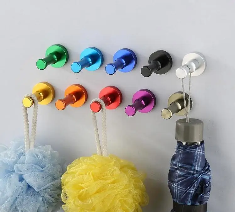 600Pc Colorful Clothes Rack Kitchen Door Cloth Coat Wall Hook Towel Robe Hook For Bathroom Accessory Hanger Candy Color