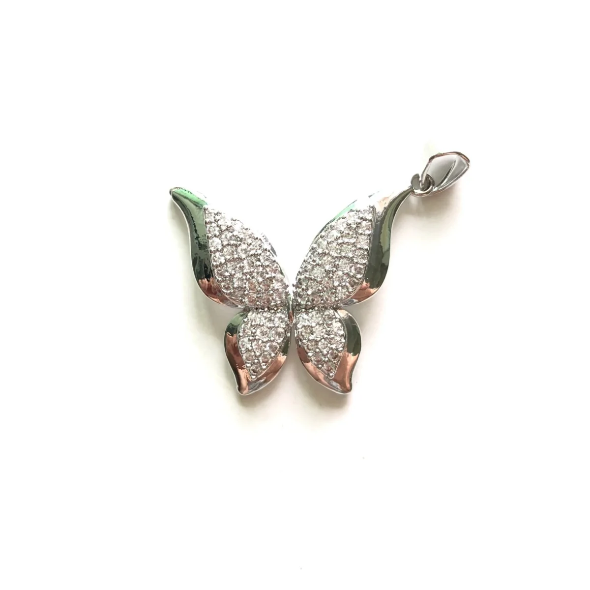 5pcs Butterfly Charm for Women Bracelet Bling Cubic Zirconia Pave Trendy Pendant for Necklace Jewelry Making Accessory Wholesale