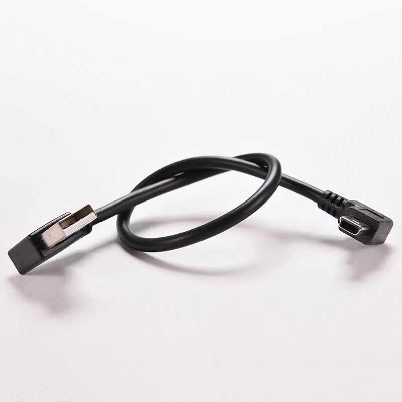 1Pc Mini USB 2.0 A Right Male Plug To Mini B 5P Right Angle Male Plug Cable Adapter Cord