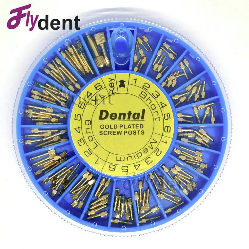 Dental Rvs Schroef Post Vergulde Schroef Post 120 Stuks Tandheelkundige Materialen Voor Tandarts Tool Tandheelkunde