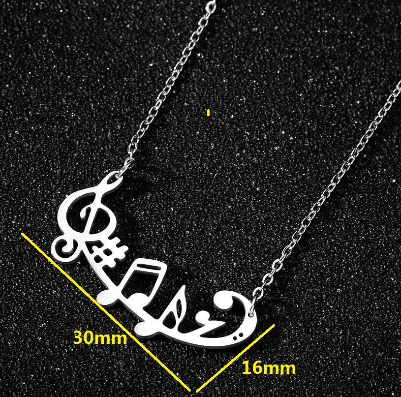 Stainless Steel Music Necklaces for Women Simple Music Notes Charms Necklace Design Fashion Aesthetic Jewelry collier femme