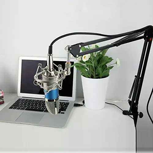 Adjustable Microphone Suspension Boom Scissor Arm Stand Compact Mic For Radio Broadcasting Studio Voice-Over Sound