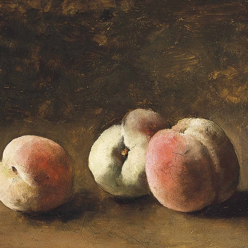 Peach Still Life Oil Painting On Canvas Poster Vintage Prints Kitchen Wall Art Decoration Peaches Picture Dining Room Decoration