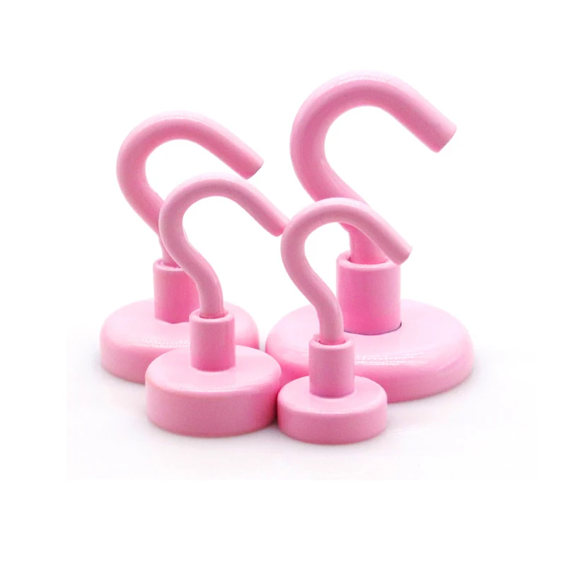 10 Pcs Pink Color Magnet Hooks D16mm 20mm 25mm 32mm Strong Powerful Neodymium Magnet Hook Magnetic Hook Strong Hook Magnet Brack