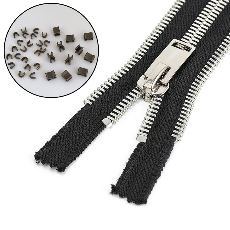 10Pcs Metal Zipper Head Sliders Retainer Insertion Pin Zipper Kit 3# 5# 8# Top Stop DIY Accessories Plug Zipper Repair Tool