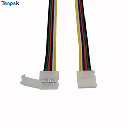 10pcs 6 pin 12mm Width RGB CCT LED Connector Solderless 1 Clip Or 2 Clip Easy Connector Adapter For 6pin RGB+CCT LED Strip