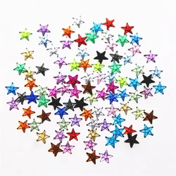 1000pcs 6mm Shiny Multicolor Star Acrylic Rhinestone Flat back Cabochon Art Supply Decoration Charm Craft