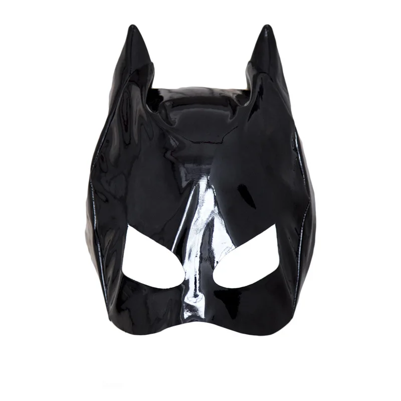 Mascarillas sexys fetiche para mujeres y gatos, accesorio exótico de charol de látex negro, ataduras de Bondage BDSM, Juguetes sexuales