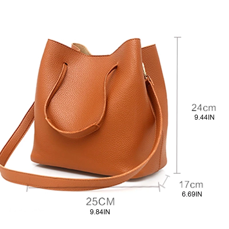 4Pcs/set Leather Women Handbag Shoulder Bag Tote Card Holder Purse Satchel LX9F