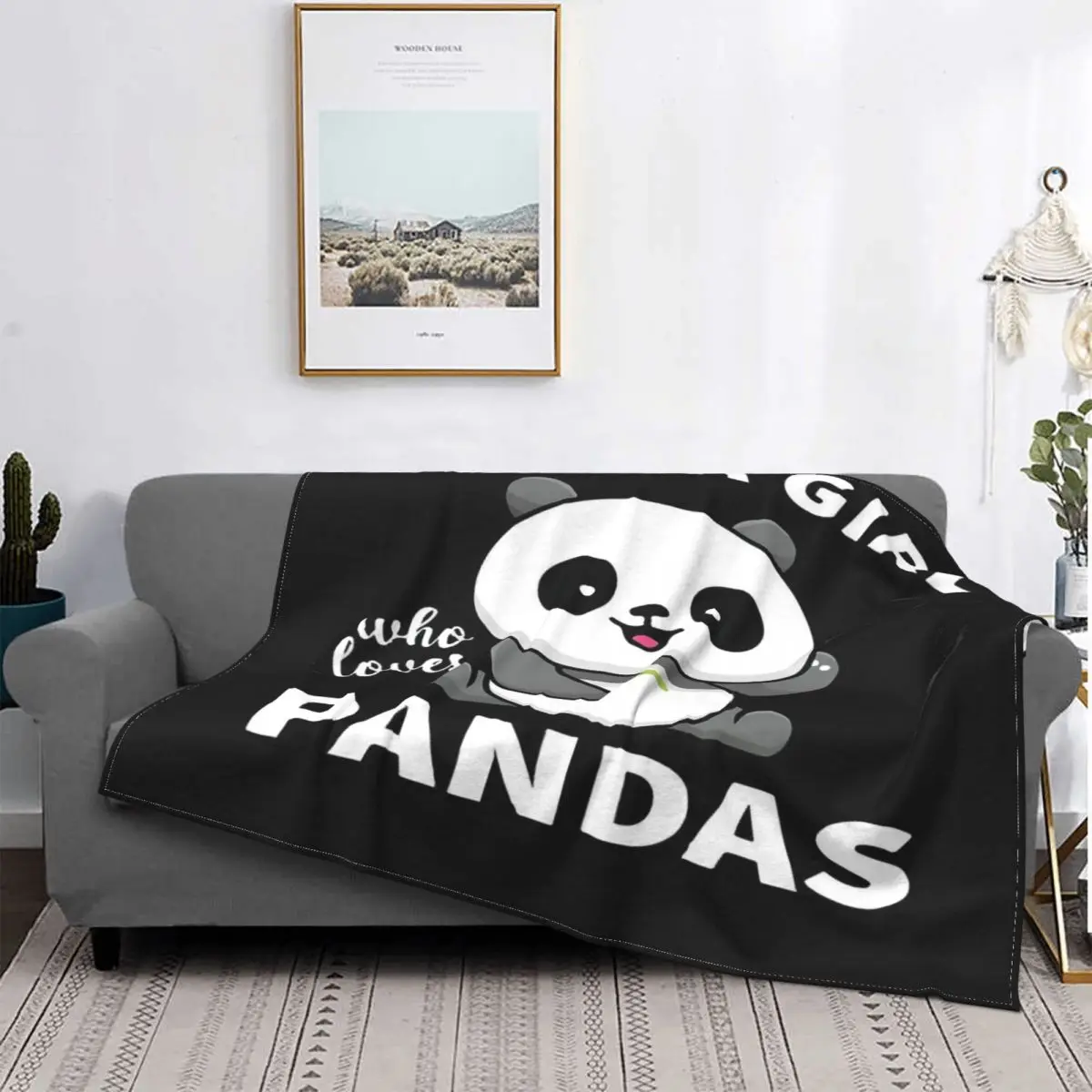 Manta a cuadros con diseño de Panda Love 7, para cama colcha, alfombra a cuadros de Anime, ropa de cama y fundas de verano