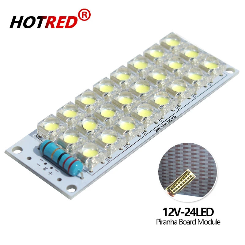 LED Piranha Board Lamp Module DC 12V 24LED Super Bright White Light Energy Saving  Street Energy Saving For Car DIY Kit