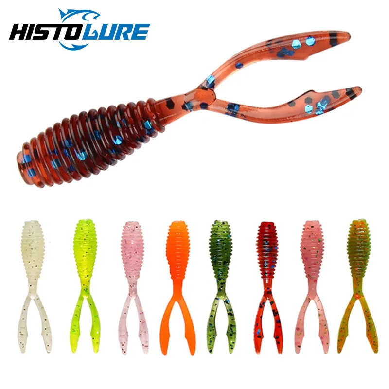 HISTOLURE  Twin Tail Soft Fishing Lure 20pcs/lot 0.4g 3.5cm Ajing Rockfish Jig Swimbait Worm Pike lure Bait