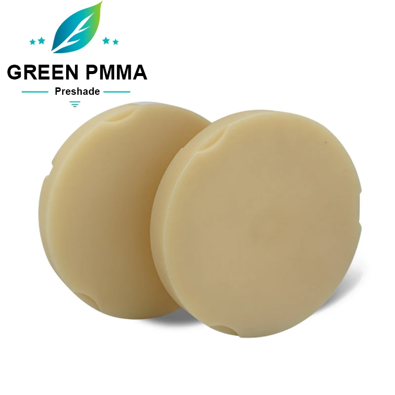 Green 3Pcs Multilayer PMMA 95MM OD Japan Raw Powder for CAD/CAM Temporary Denture Material Milling Disc Restorations Resin Plate