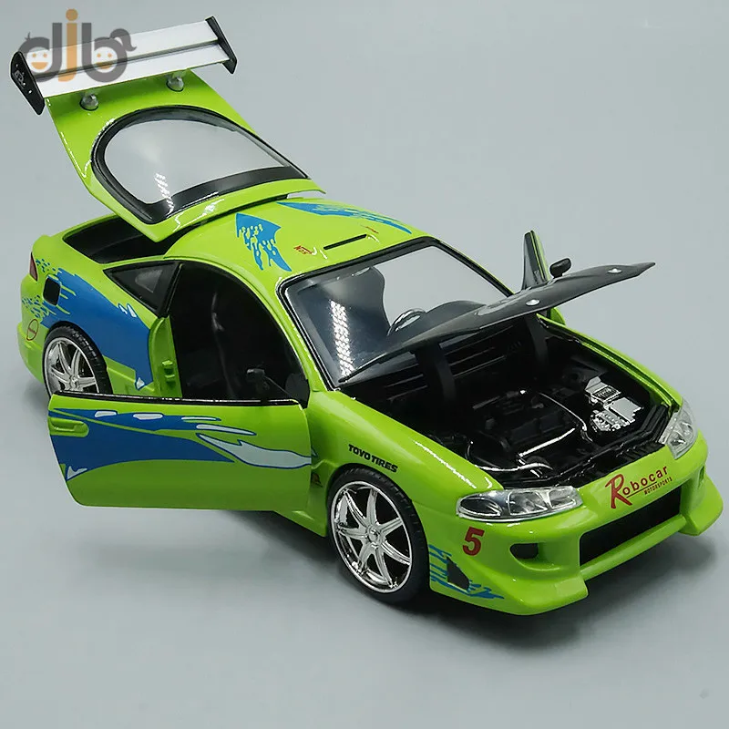 1:24 Diecast Car Model Toy Brian\'s Eclipse Miniature Vehicle Replica For Collection