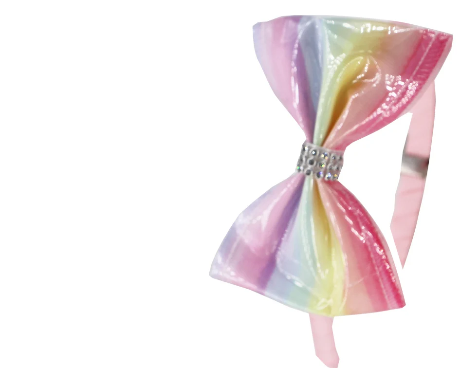 NEW Rainbow Waterproof Princess Hairgrips h Bowknot 8inch Hair Bows Hairpins Dance Party Bow hair band headwear Glitter Bows