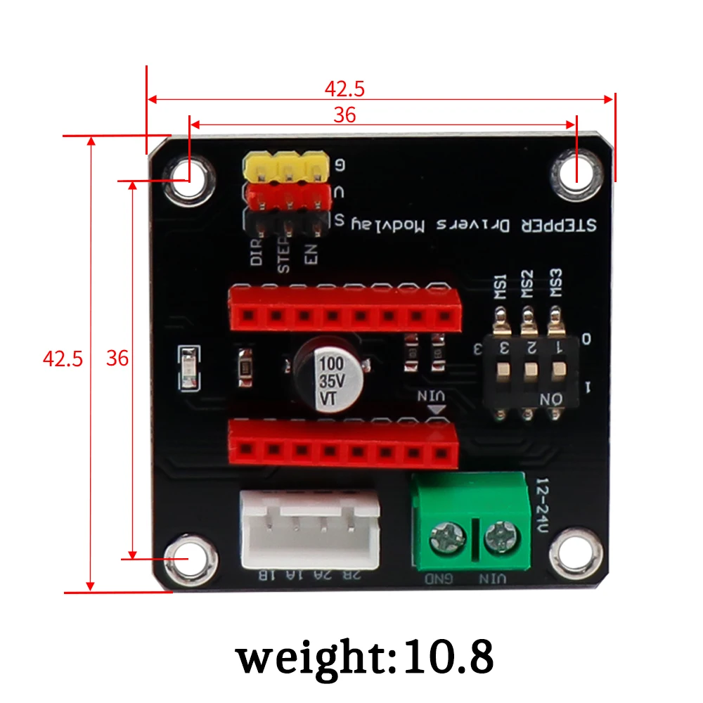 1PC A4988 DRV8825 Driver della stampante 3D 42 Driver del motore passo-passo Modulo scheda di espansione di controllo per Arduino UNO R3 Ramps1.4