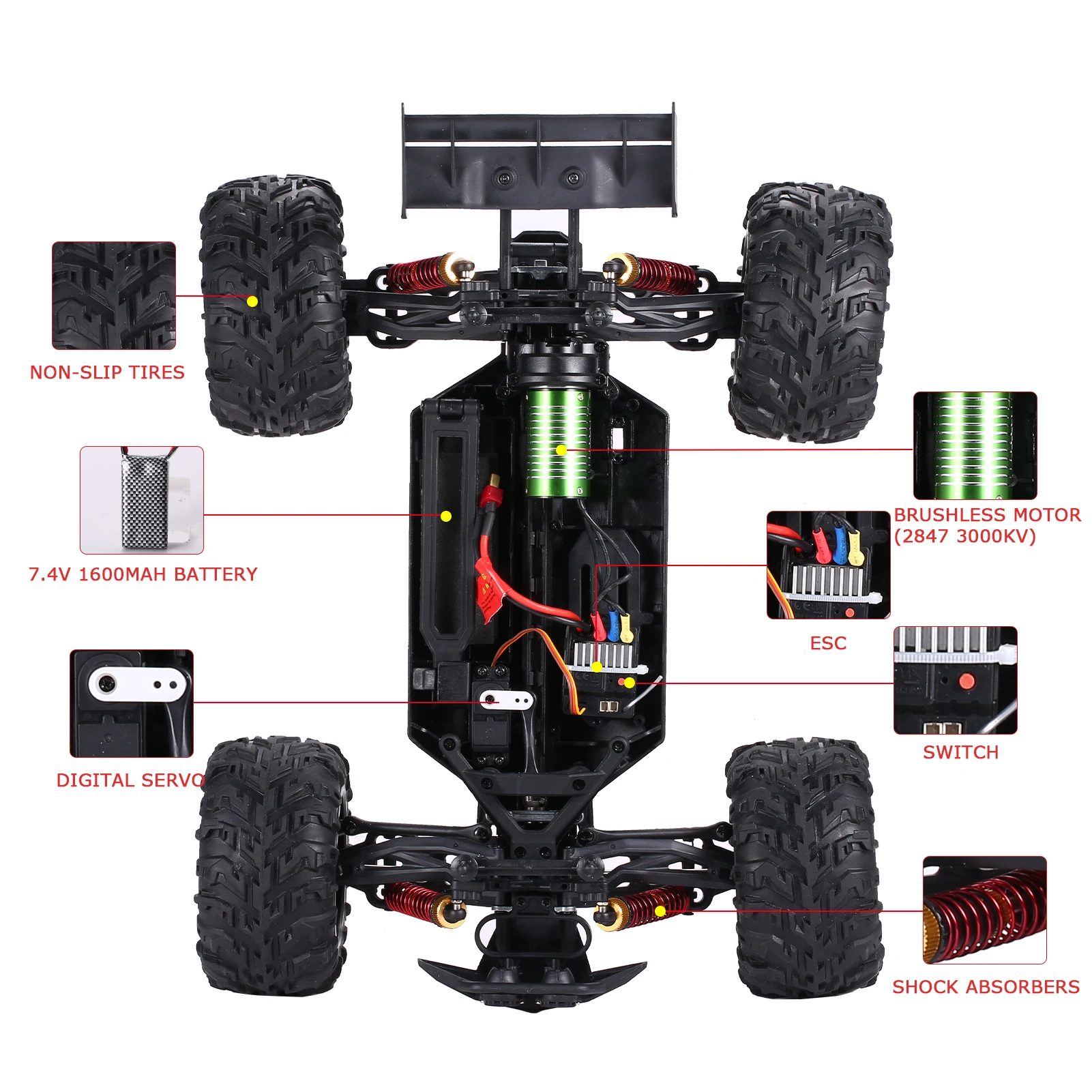 Nieuwe Collectie X-03A 1:10 Rc Auto 2.4Ghz 4WD Racing Auto 60 Km/h Hoge Snelheid 2847 Borstelloze Motor Off-road Grote Rc Crawler