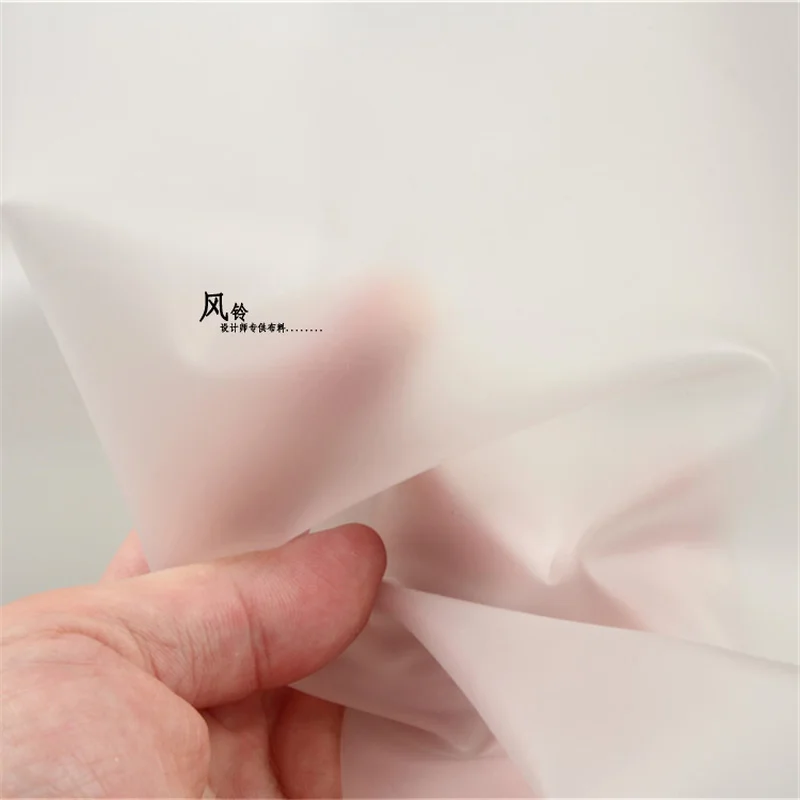 0.3mm White See-through TPU Fabric PVC Film DIY Waterproof Raincoat Bag Plastic Decor Windbreaker Clothes Designer Fabric