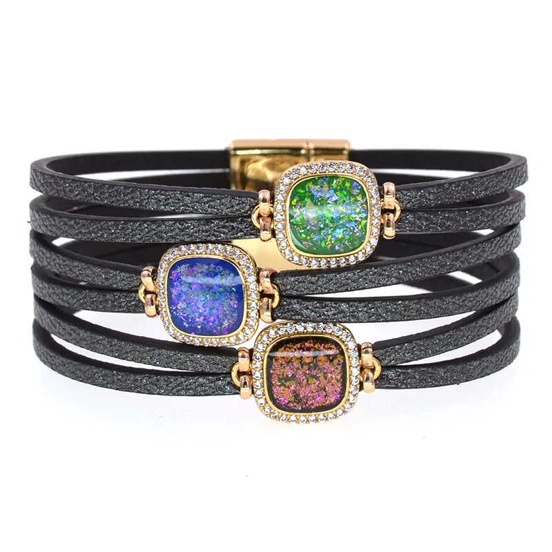 WELLMORE luxury women bracelets Zinc Alloy Wrap bracelets for women Magnet bohemia bracelets fashion female jewelry wholesale