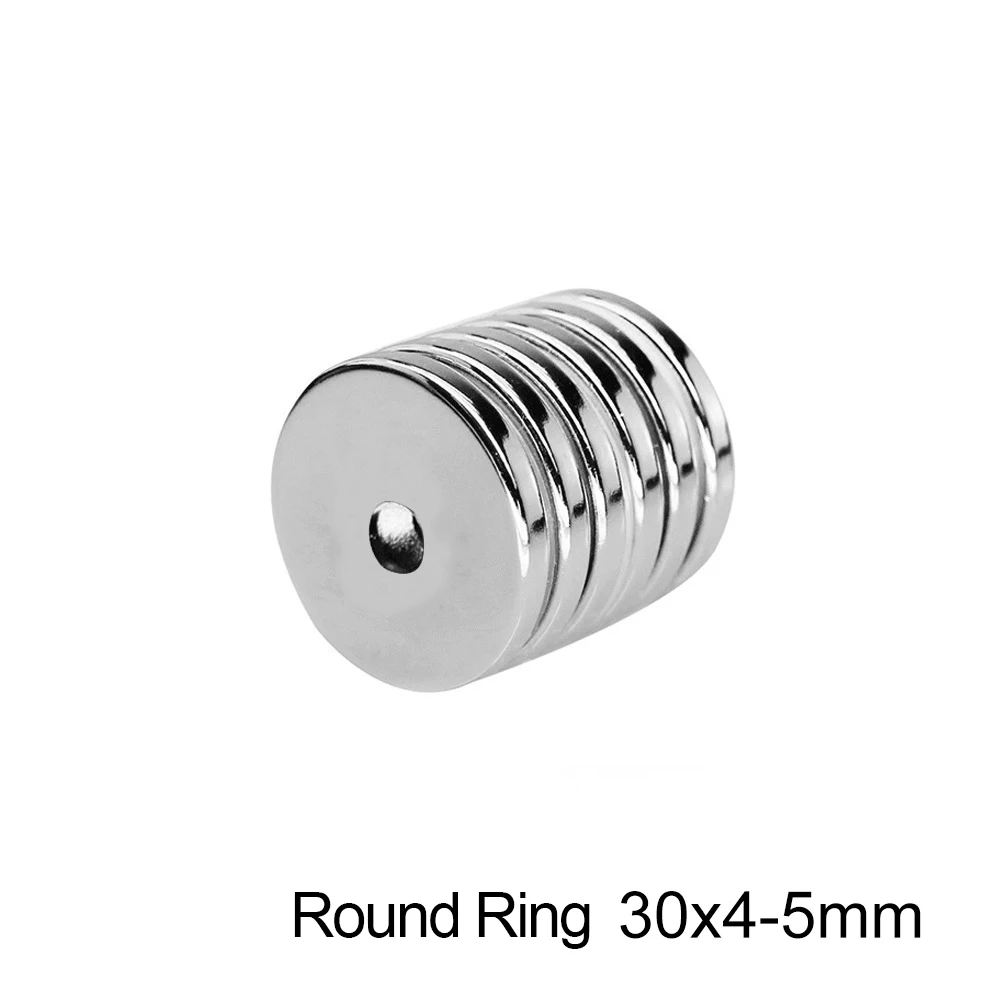 2~20PCS 30x4-5 Ring Loop Strong Magnets 30x4mm Hole 5mm Rare Earth Magnets 30x4-5mm Round Magnets 30*4-5 mm N35