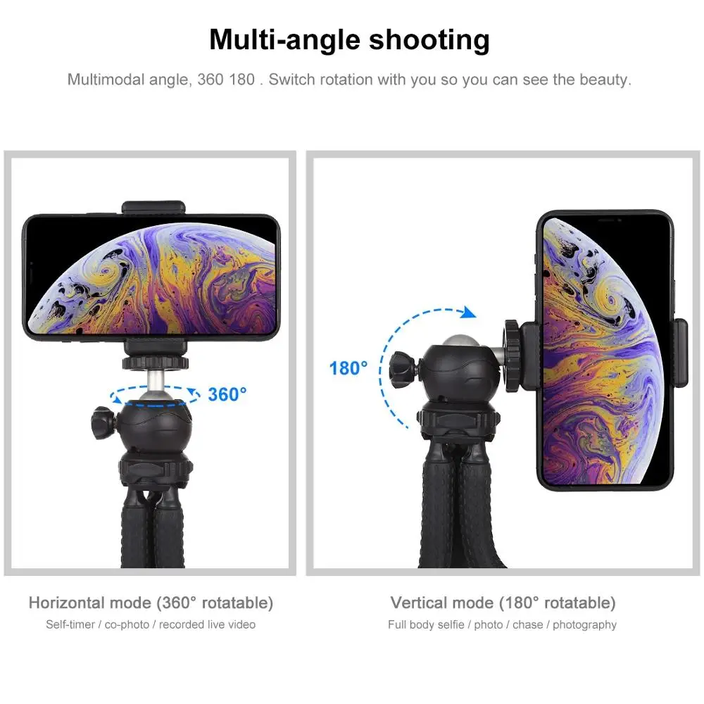 PULUZ Mini Octopusขาตั้งกล้องแบบยืดหยุ่นผู้ถือ & Ball Head & Clampโทรศัพท์ + ขาตั้งกล้องอะแดปเตอร์และสกรูยาวสำหรับกล้องSLR/GoPro/โทรศัพท์มือถือ
