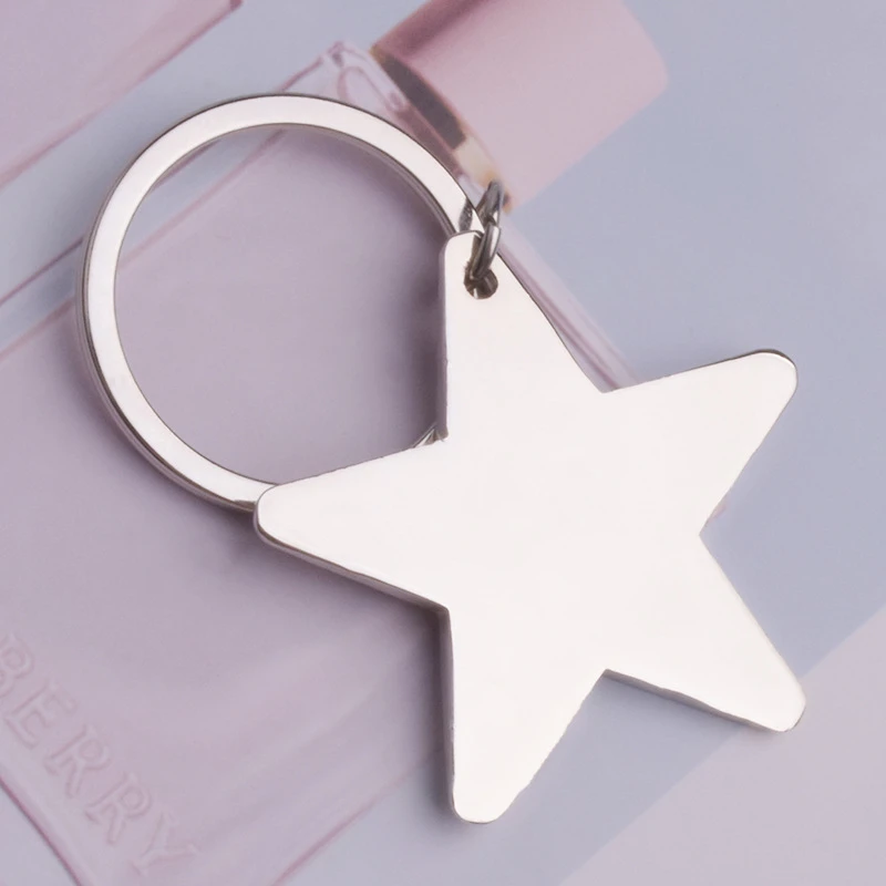 1Pcs star keychain keyring Zinc Alloy Star Shaped Keychains Metal Keyrings Five Pointed Star Shaped key chain