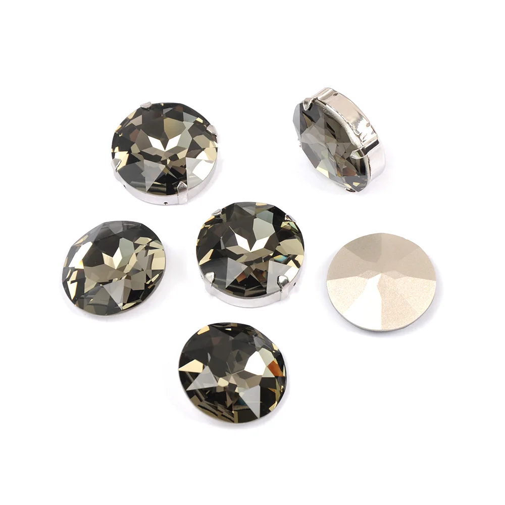 YANRUO 1201 Runde 27mm Genähte Steine Glaskristalle Große Strasssteine Rivoli Pointback DIY Diamantsteine für Schmuck und Kleidung – Detail 12