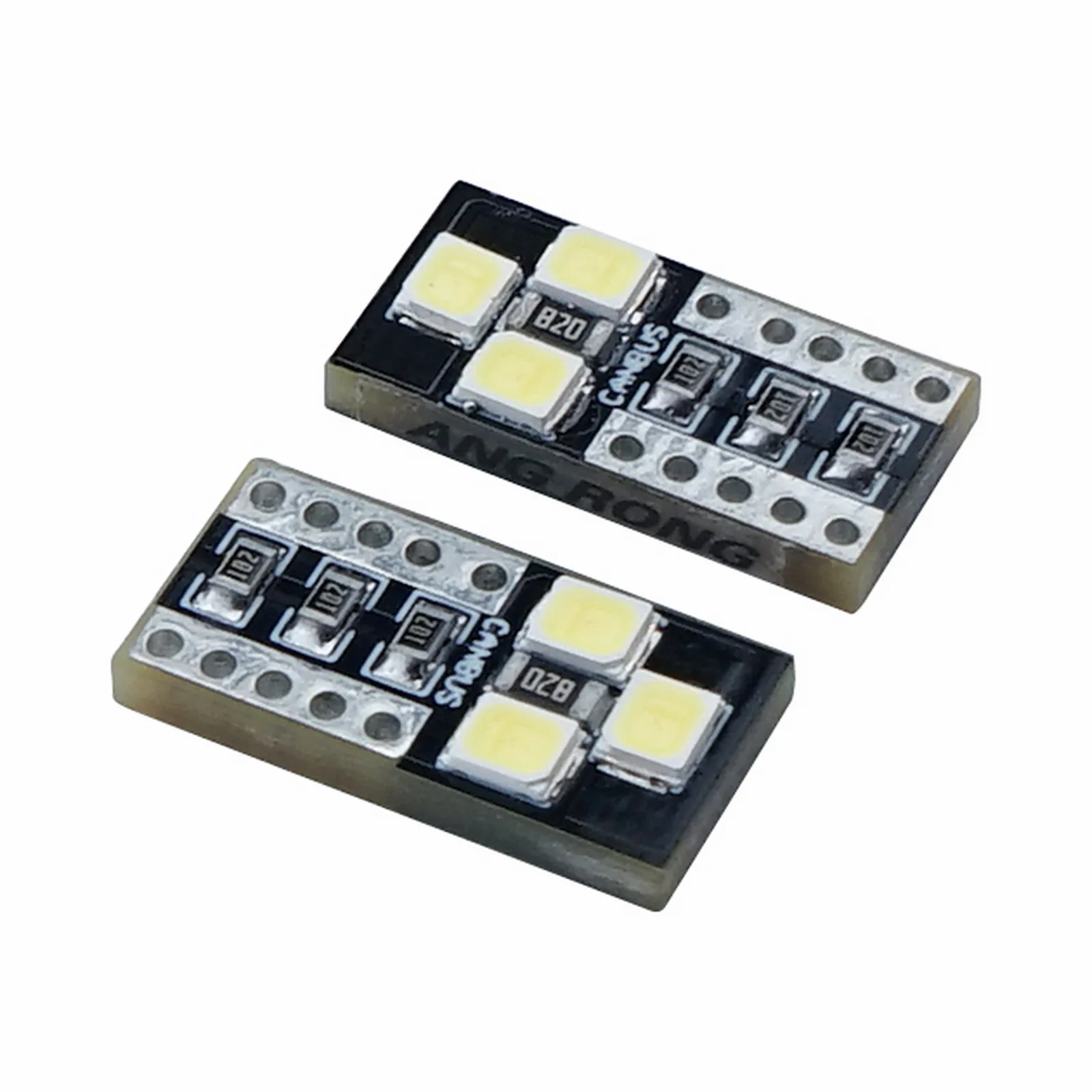 ANGRONG 2x Canbus T10 W5W 501 White 6 SMD LED Sidelight Interior Number Plate Light Bulz