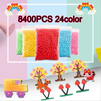 Yantjouet 8400pcs magic Water Sticky Beads 350 pcs/color perline per bambini 24 colori Crystal color Puzzle Aqua per bambini giocattoli regalo