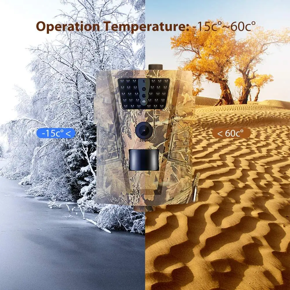 Trail Camera 12MP 1080P Hunting Cameras 850nm IR LED IP54 Waterproof Wildlife Photo Traps Night Vision HT001B