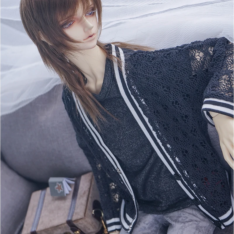 

D03-P440 children toy BJD DD SD MSD 1/6 1/4 1/3 doll's clothes Hollow cardigan black 1pcs