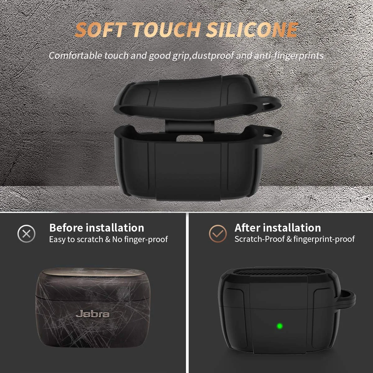 غطاء حماية من السيليكون ممتص للصدمات لهاتف Jabra Elite Active 85t True سماعات أذن TWS بلوتوث لاسلكية مع سلسلة مفاتيح