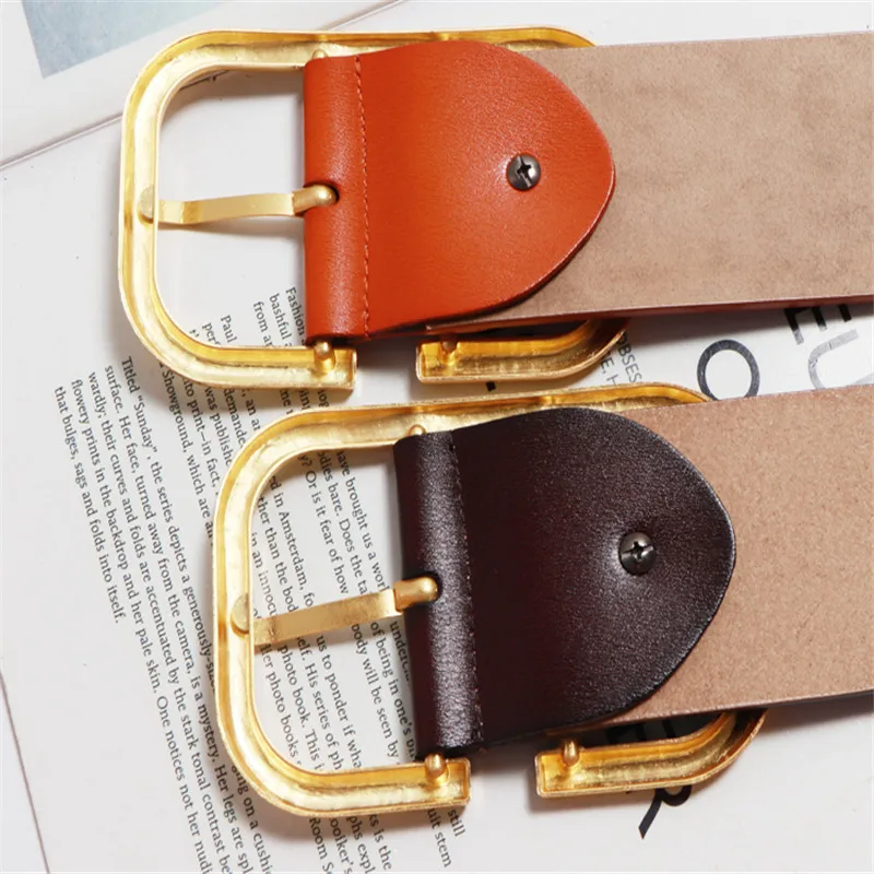 Fashion Luxury Designer Belts For Women High Quality Genuine Leather Belt Waist Jeans femme gold buckle cummerbunds