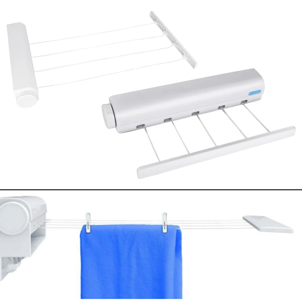 Automatic Clothesline Laundry Drying Rack Clothing Towel er Washing Line Rope Household Bathroom Clothes Dryer Accessory