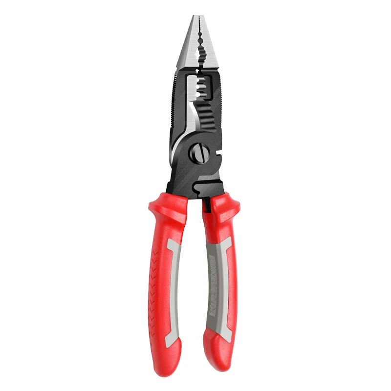 OUDISI pinze per elettricisti multifunzionali pinze a becco lungo spellafili tagliacavi terminale aggraffatura utensili manuali Design a molla