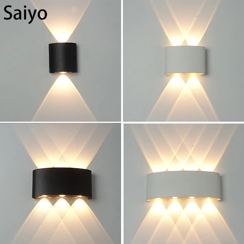 

Saiyo LED Wall Lamp IP65 Outdoor Waterproof Garden Lighting Aluminum AC86-265 Indoor Bedroom Living Room Stairs Wall Light