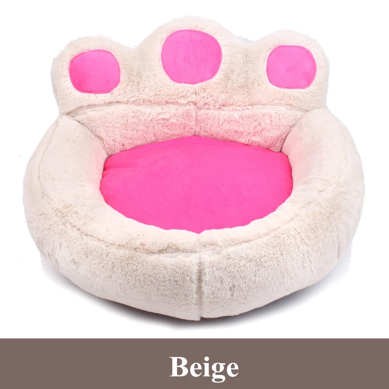 Pet Dog Cat Warm Bed Winter Dog Bed Lovely Pet Nest Cute Paw Kennel for Cat Puppy Soft Material Sofa Beds for Dogs Accessories