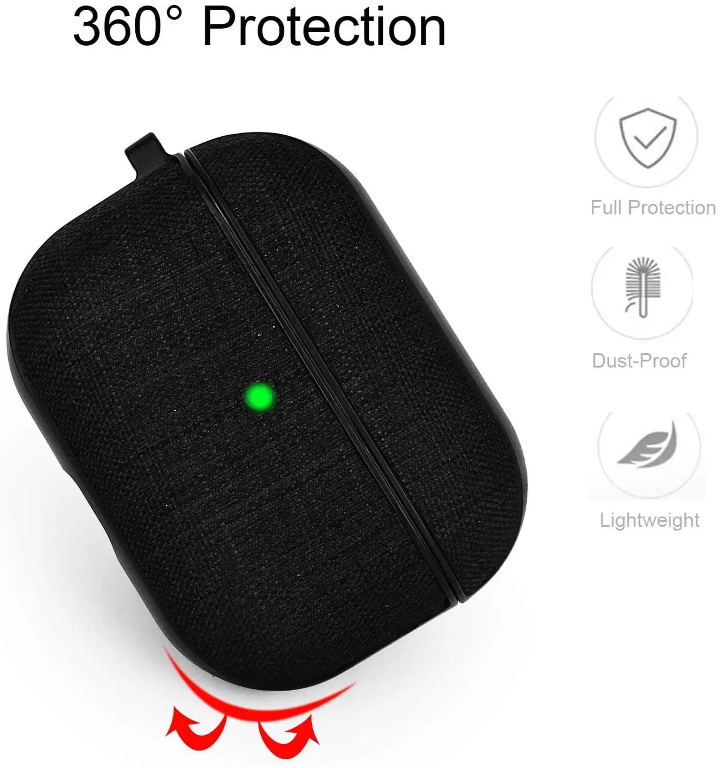 Funda de tela de nailon para Airpods 3 Pro, cubierta dura para auriculares, accesorios de PC, Protector con llavero