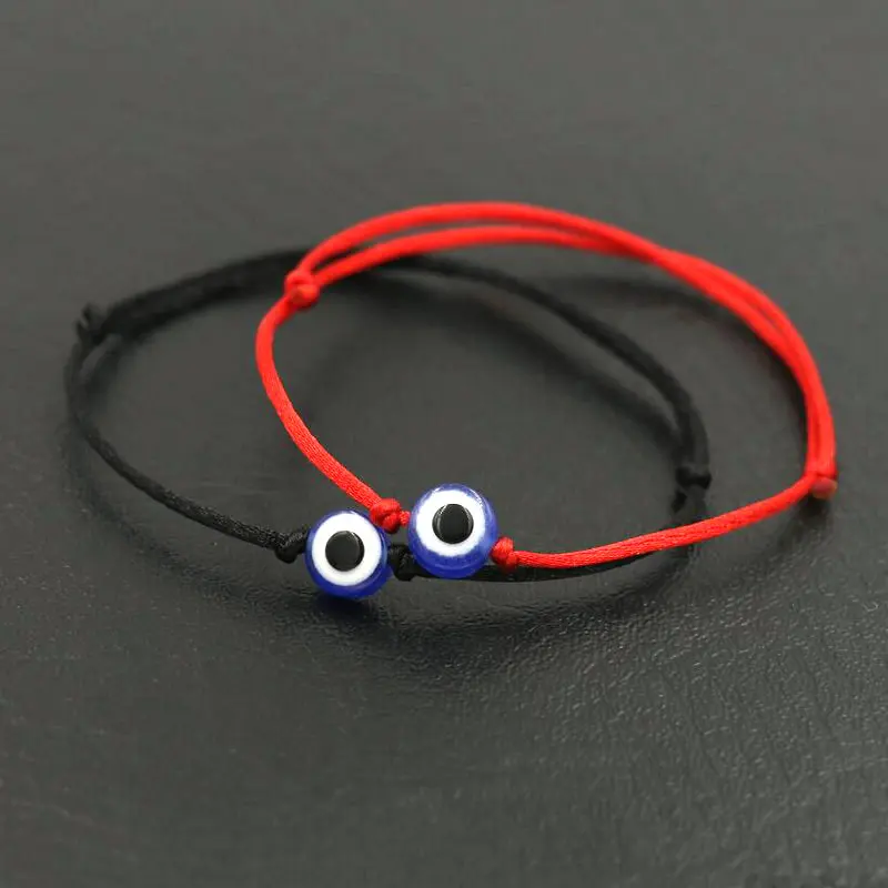 Lucky Turkish Blue Evil Eye Men Bracelet Thin Red Rope Thread String Braid Women Bracelets For Couples Lovers Jewelry Gifts