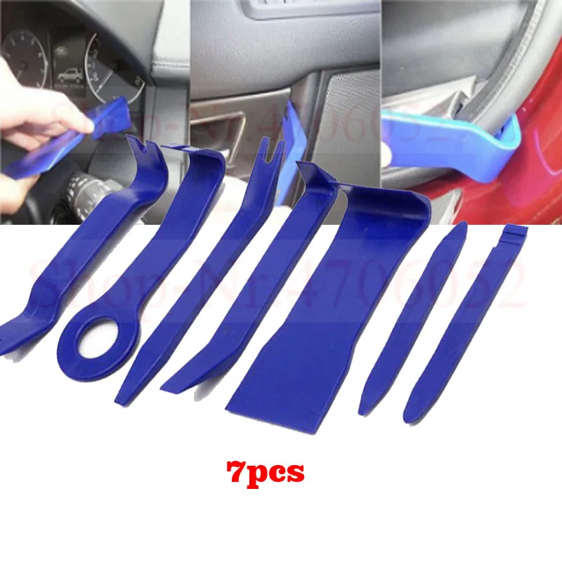 7 Uds. De plástico duro para Panel de Radio de coche, Clip para puerta Interior, Panel embellecedor, tablero, juego de herramientas de apertura de extracción, Kit de herramientas de reparación de automóviles DIY
