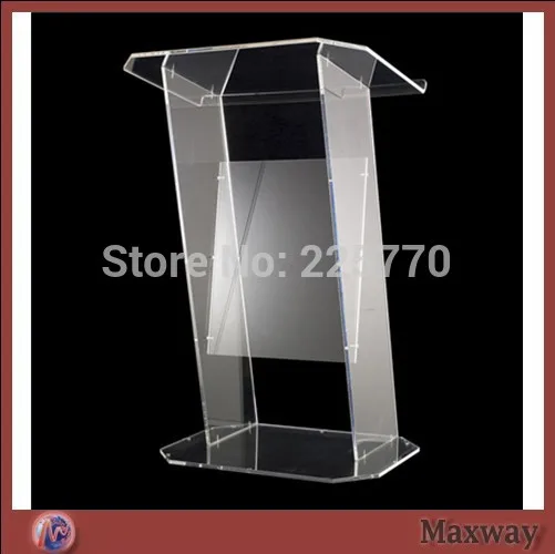 

Multimedia Teaching Acrylic Lectern Brown podium / glass lectern plexiglass